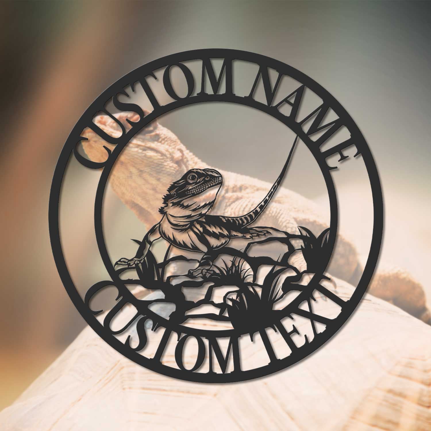 Personalized Bearded Dragon Metal Sign Led Lights - Bearded Dragon Name Sign - Beard Dragon Wall Art - Bearded Dragon Gift | GearViral