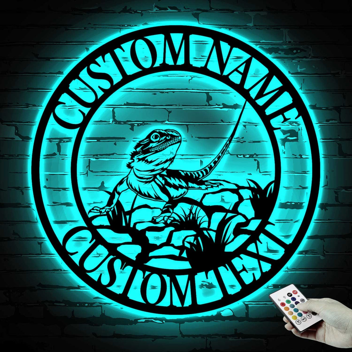 Personalized Bearded Dragon Metal Sign Led Lights - Bearded Dragon Name Sign - Beard Dragon Wall Art - Bearded Dragon Gift | GearViral