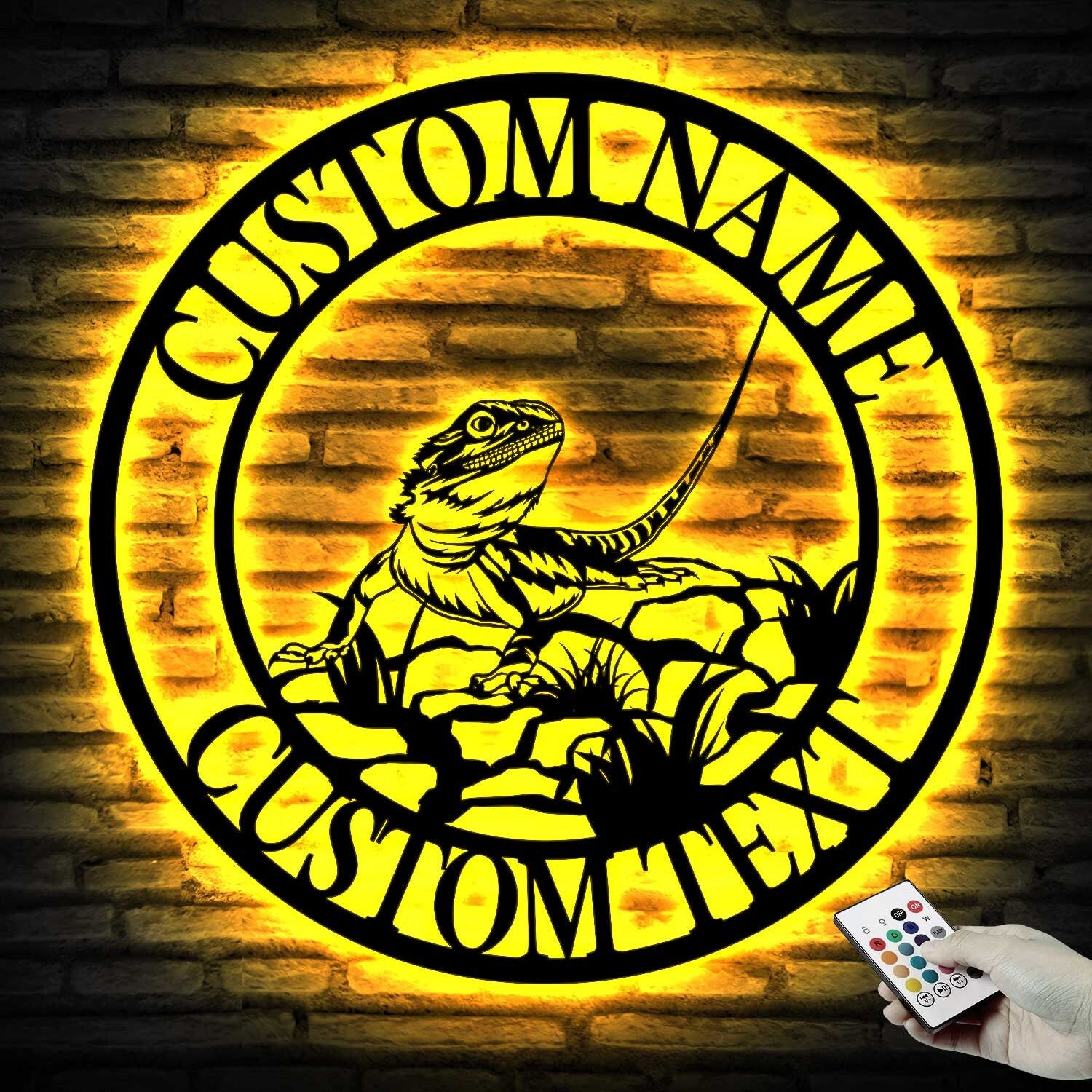 Personalized Bearded Dragon Metal Sign Led Lights - Bearded Dragon Name Sign - Beard Dragon Wall Art - Bearded Dragon Gift | GearViral
