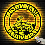 Personalized Bearded Dragon Metal Sign Led Lights - Bearded Dragon Name Sign - Beard Dragon Wall Art - Bearded Dragon Gift | GearViral