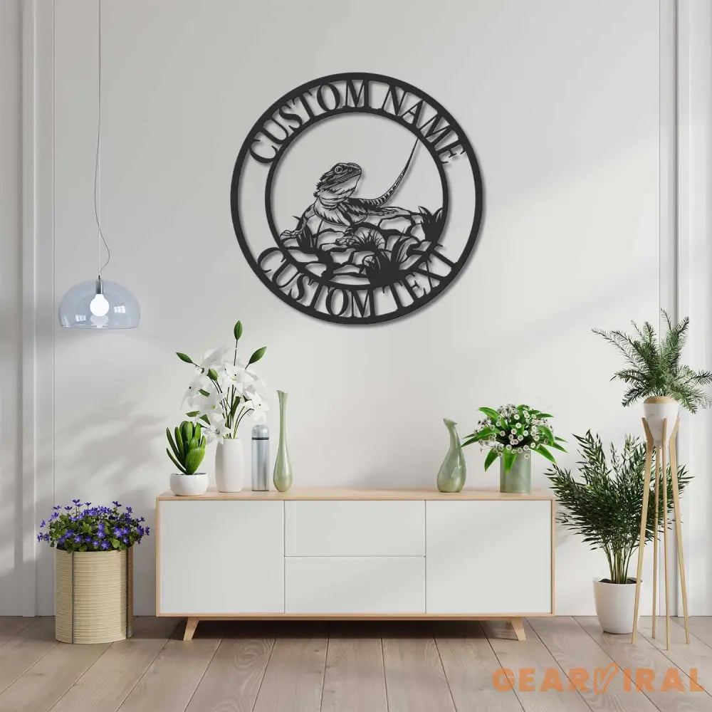 Personalized Bearded Dragon Metal Sign Led Lights - Bearded Dragon Name Sign - Beard Dragon Wall Art - Bearded Dragon