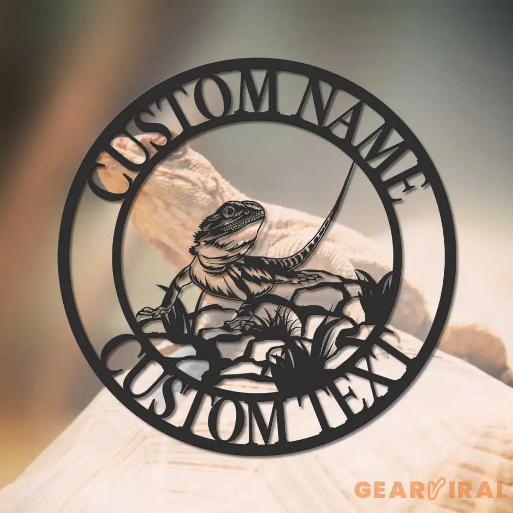 Personalized Bearded Dragon Metal Sign Led Lights - Bearded Dragon Name Sign - Beard Dragon Wall Art - Bearded Dragon