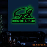 Personalized Bearded Dragon Metal Sign with LED Lights Custom Name Bearded Dragons Sign Unique Bearded Dragon Gift