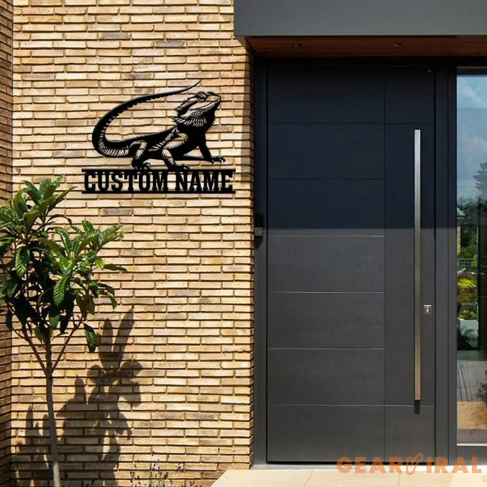 Personalized Bearded Dragon Metal Sign with LED Lights Custom Name Bearded Dragons Sign Unique Bearded Dragon Gift