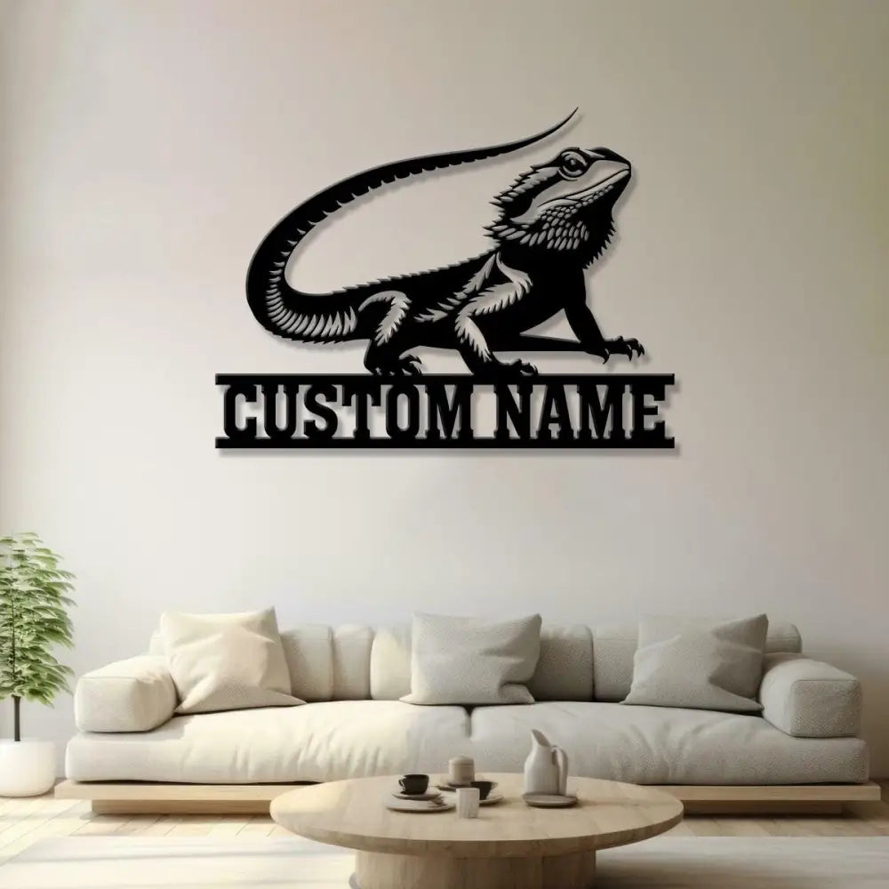 Personalized Bearded Dragon Metal Sign with LED Lights Custom Name Bearded Dragons Sign Unique Bearded Dragon Gift