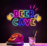 Personalized Bee Cave Neon Sign Custom Name Bar Neon Sign Neon Sign Gifts Neon Sign for Dad Christmas Gift Neon Man