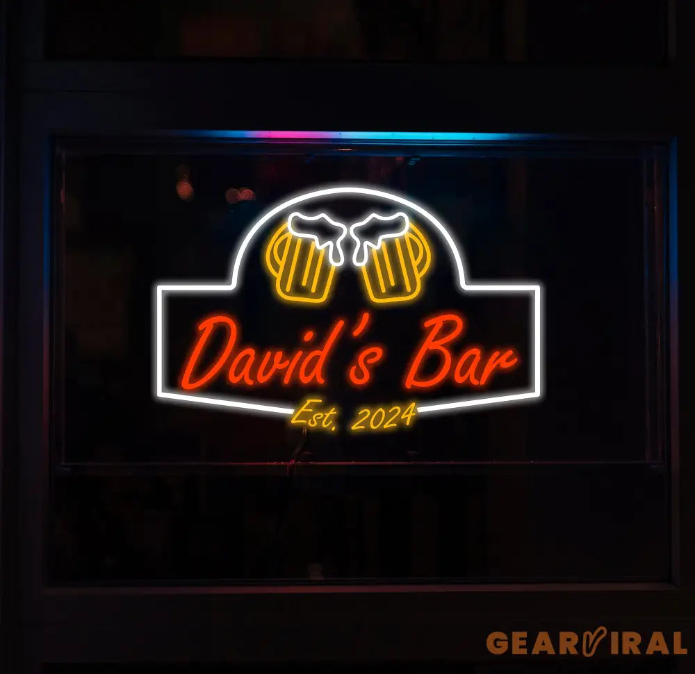 Personalized Beer Bar Neon Sign Custom Name Bar Neon Sign Neon Sign Gifts Neon Sign for Dad Christmas Gift Neon Man