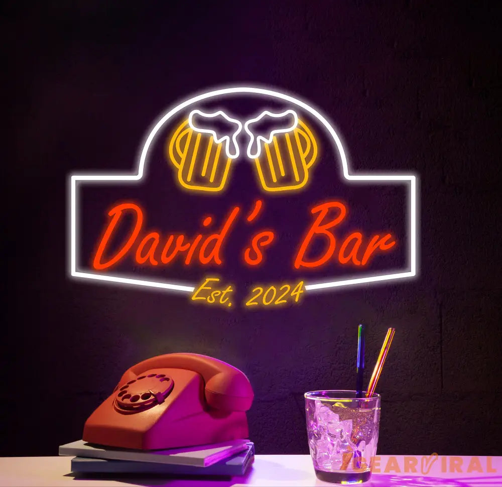 Personalized Beer Bar Neon Sign Custom Name Bar Neon Sign Neon Sign Gifts Neon Sign for Dad Christmas Gift Neon Man