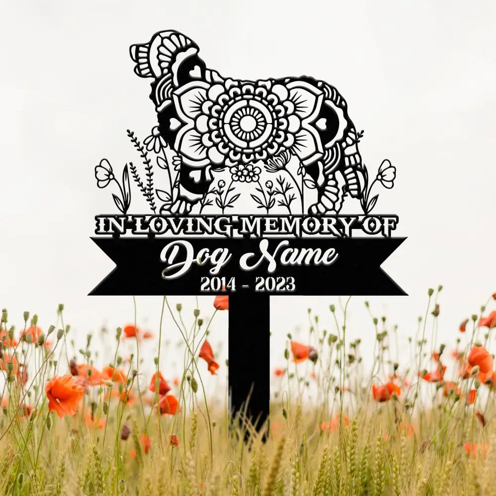 Personalized Bernese Mountain Mandala Garden Stake Zentangle Yard Art Dog Memorial Sign Outdoor Decor Pet Loss Sympathy