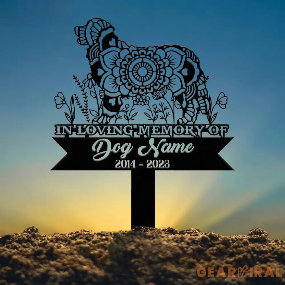 Personalized Bernese Mountain Mandala Garden Stake Zentangle Yard Art Dog Memorial Sign Outdoor Decor Pet Loss Sympathy