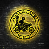 Personalized Biker Couple Metal Sign - Custom Motorcycle Rider Wall Art For Decor - Anniversary Gift - Wedding Gift Motorcylce | GearViral