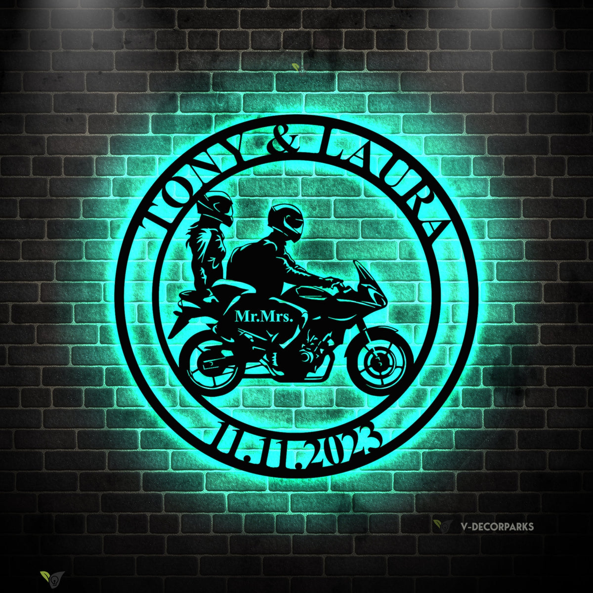 Personalized Biker Couple Metal Sign - Custom Motorcycle Rider Wall Art For Decor - Anniversary Gift - Wedding Gift Motorcylce | GearViral