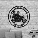 Personalized Biker Couple Metal Sign - Custom Motorcycle Rider Wall Art For Decor - Anniversary Gift - Wedding Gift Motorcylce | GearViral