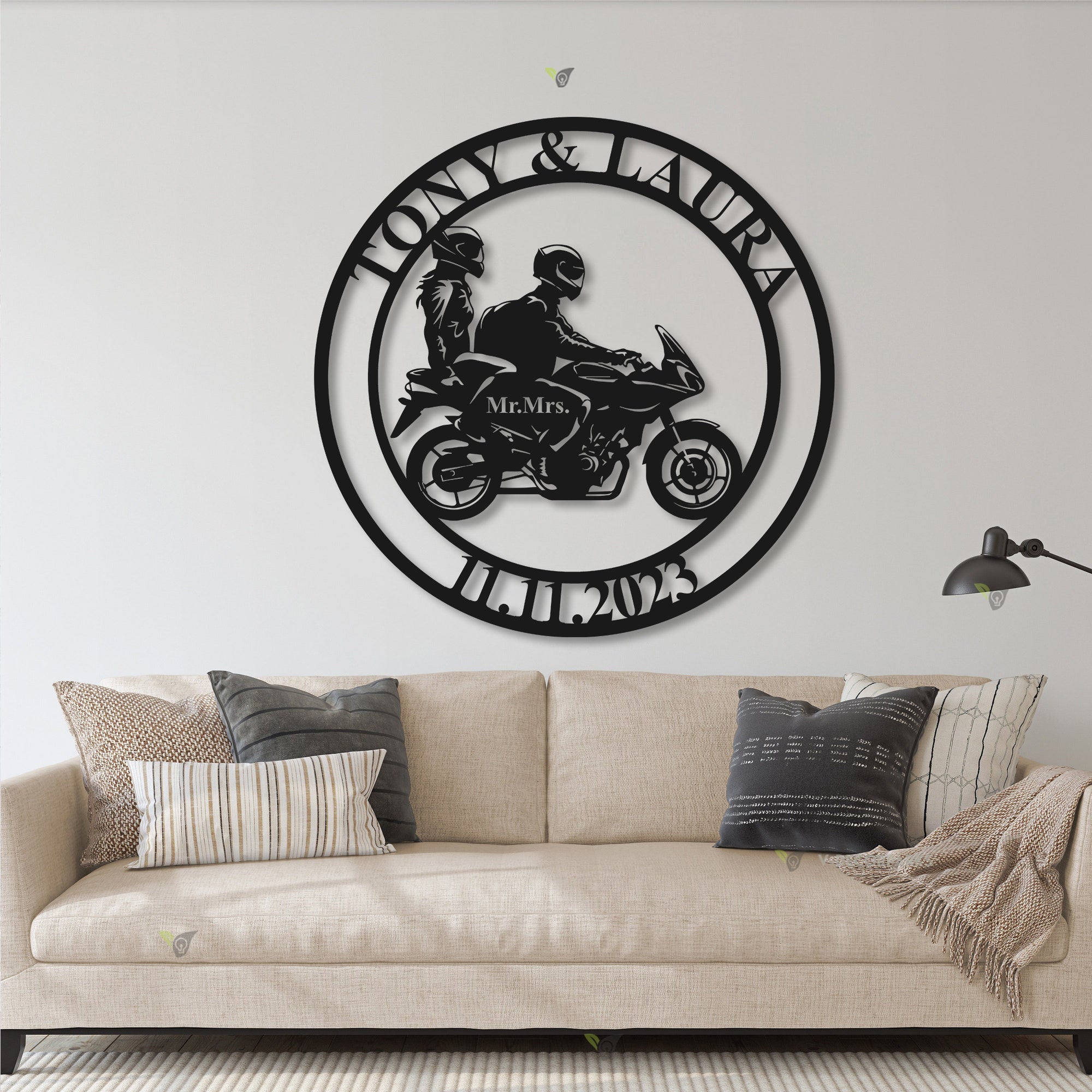 Personalized Biker Couple Metal Sign - Custom Motorcycle Rider Wall Art For Decor - Anniversary Gift - Wedding Gift Motorcylce | GearViral