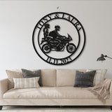 Personalized Biker Couple Metal Sign - Custom Motorcycle Rider Wall Art For Decor - Anniversary Gift - Wedding Gift Motorcylce | GearViral