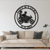 Personalized Biker Couple Metal Sign - Custom Motorcycle Rider Wall Art For Decor - Anniversary Gift - Wedding Gift