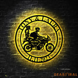 Personalized Biker Couple Metal Sign - Custom Motorcycle Rider Wall Art For Decor - Anniversary Gift - Wedding Gift