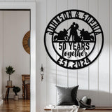 Personalized Biker Couple Metal Sign with Led Light, Custom Motorcycle Rider Wall Art For Decor, Anniversary Gift, Wedding Gift Motorcylce