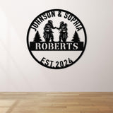 Personalized Biker Couple Metal Sign with Led Light, Custom Motorcycle Rider Wall Art For Decor, Anniversary Gift, Wedding Gift Motorcylce