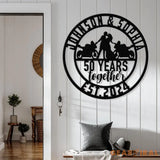 Personalized Biker Couple Metal Sign with Led Light Custom Motorcycle Rider Wall Art For Decor Anniversary Gift Wedding