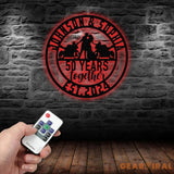 Personalized Biker Couple Metal Sign with Led Light Custom Motorcycle Rider Wall Art For Decor Anniversary Gift Wedding