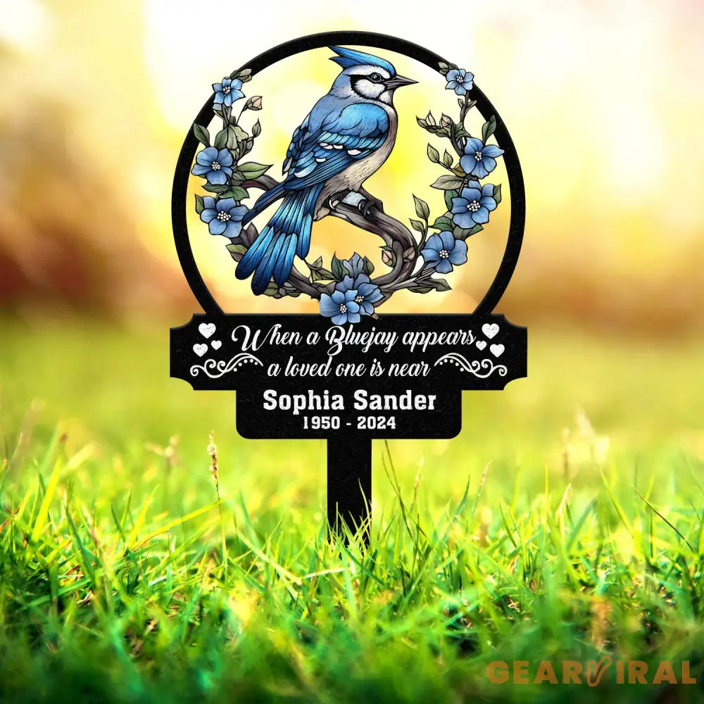 Personalized Blue Jay Memorial Plaque Stake Memorial Gifts for Loss of Mother Memorial Sign In Loving Memory Gift Gift