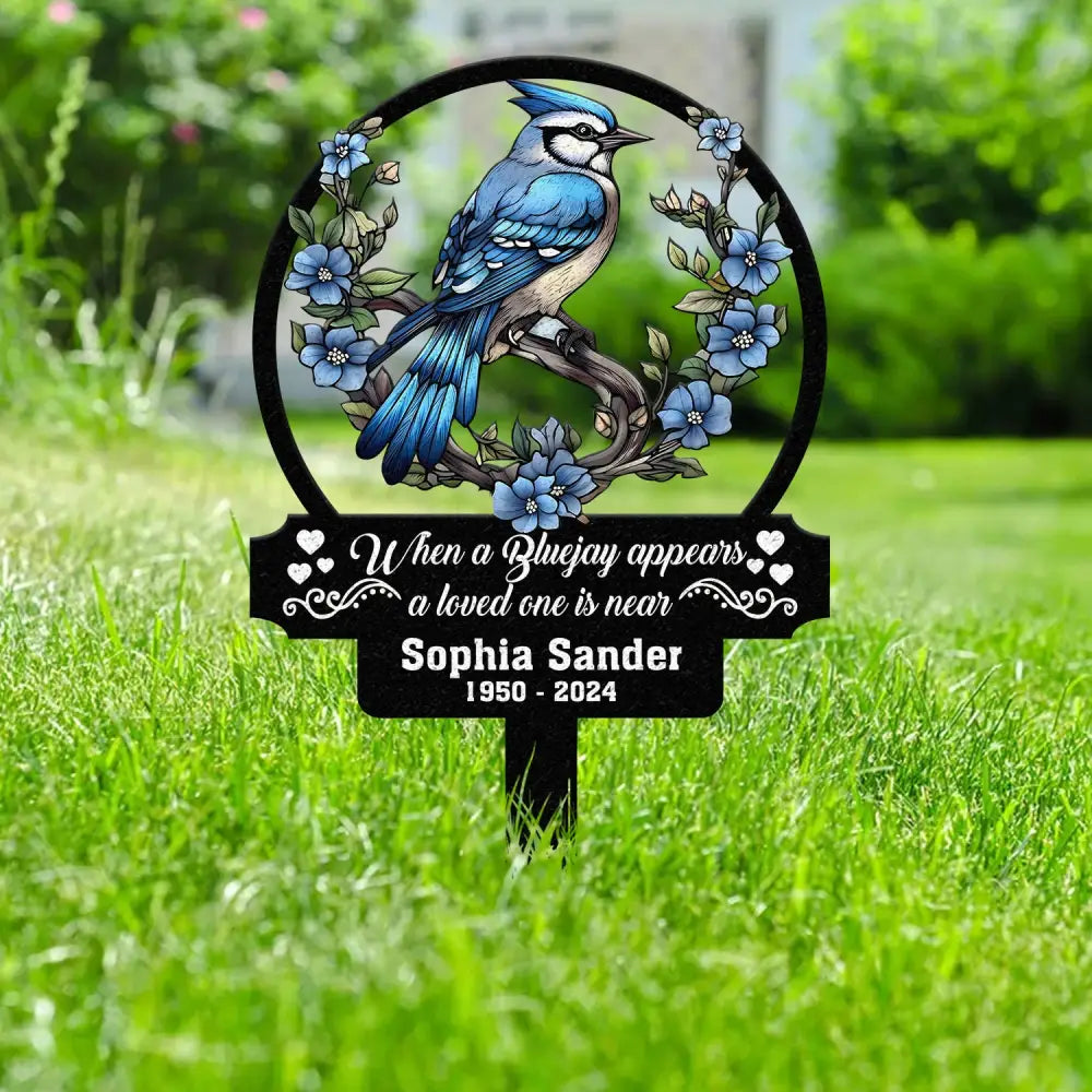 Personalized Blue Jay Memorial Plaque Stake Memorial Gifts for Loss of Mother Memorial Sign In Loving Memory Gift Gift