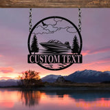 Personalized Boat Lake House Metal Sign with Led Light Metal Outdoor Decor Lake Beach House Decor Custom Boat Gift