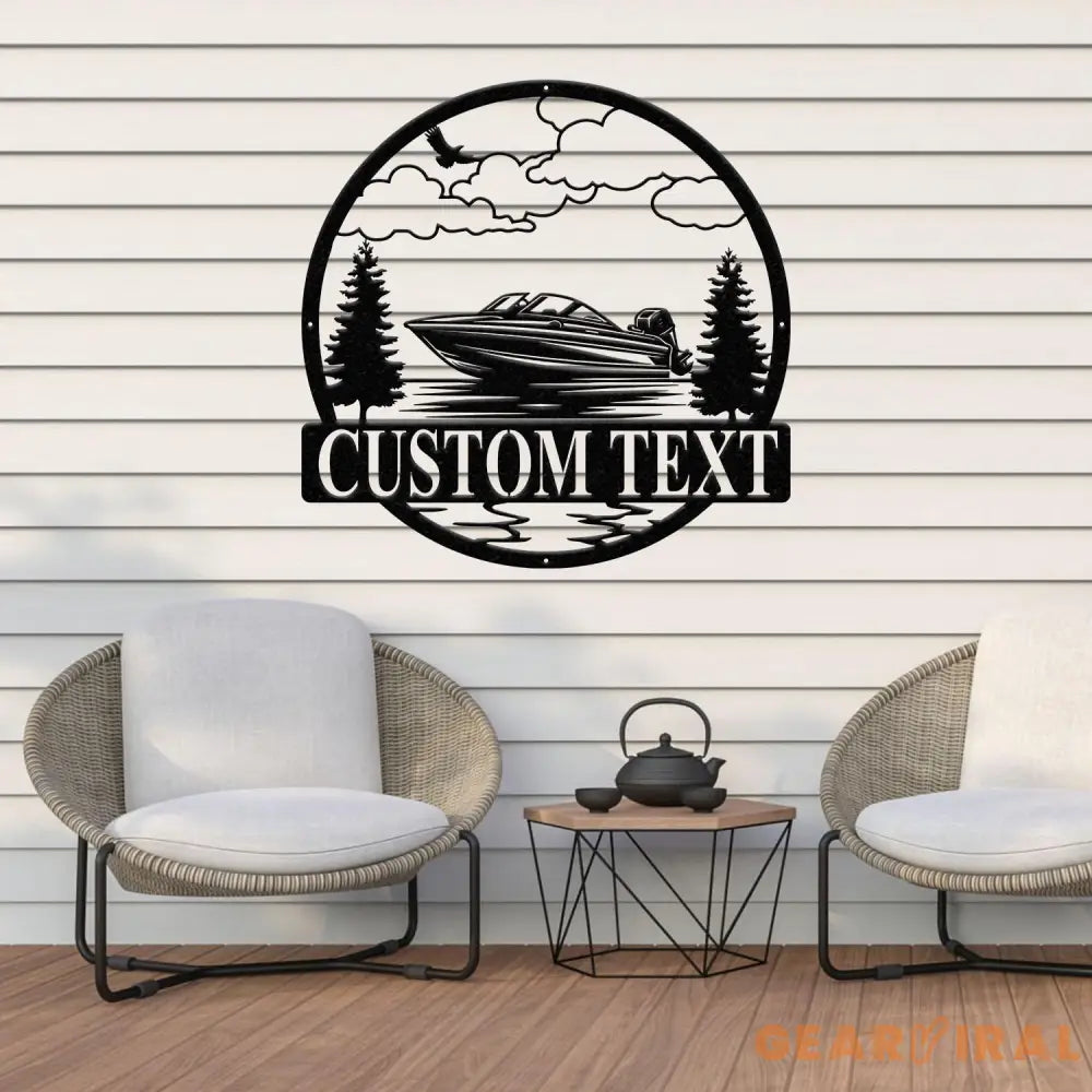 Personalized Boat Lake House Metal Sign with Led Light Metal Outdoor Decor Lake Beach House Decor Custom Boat Gift