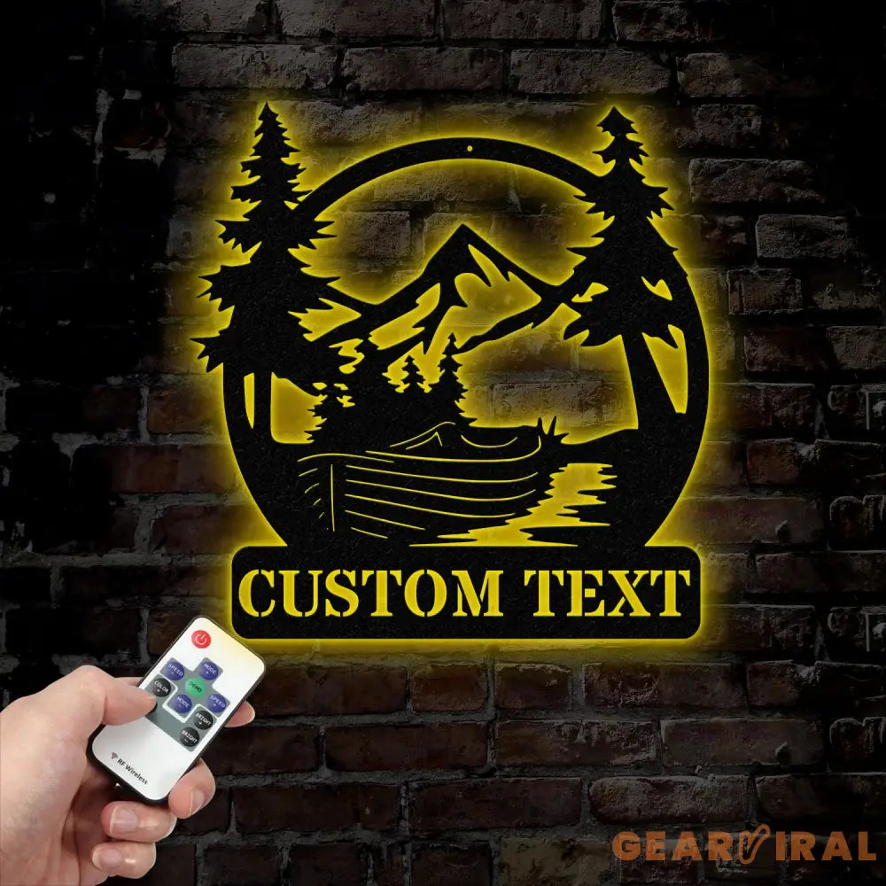 Personalized Boat Lake House Metal Sign with Led Light Metal Outdoor Decor Lake Beach House Decor Custom Boat Gift,