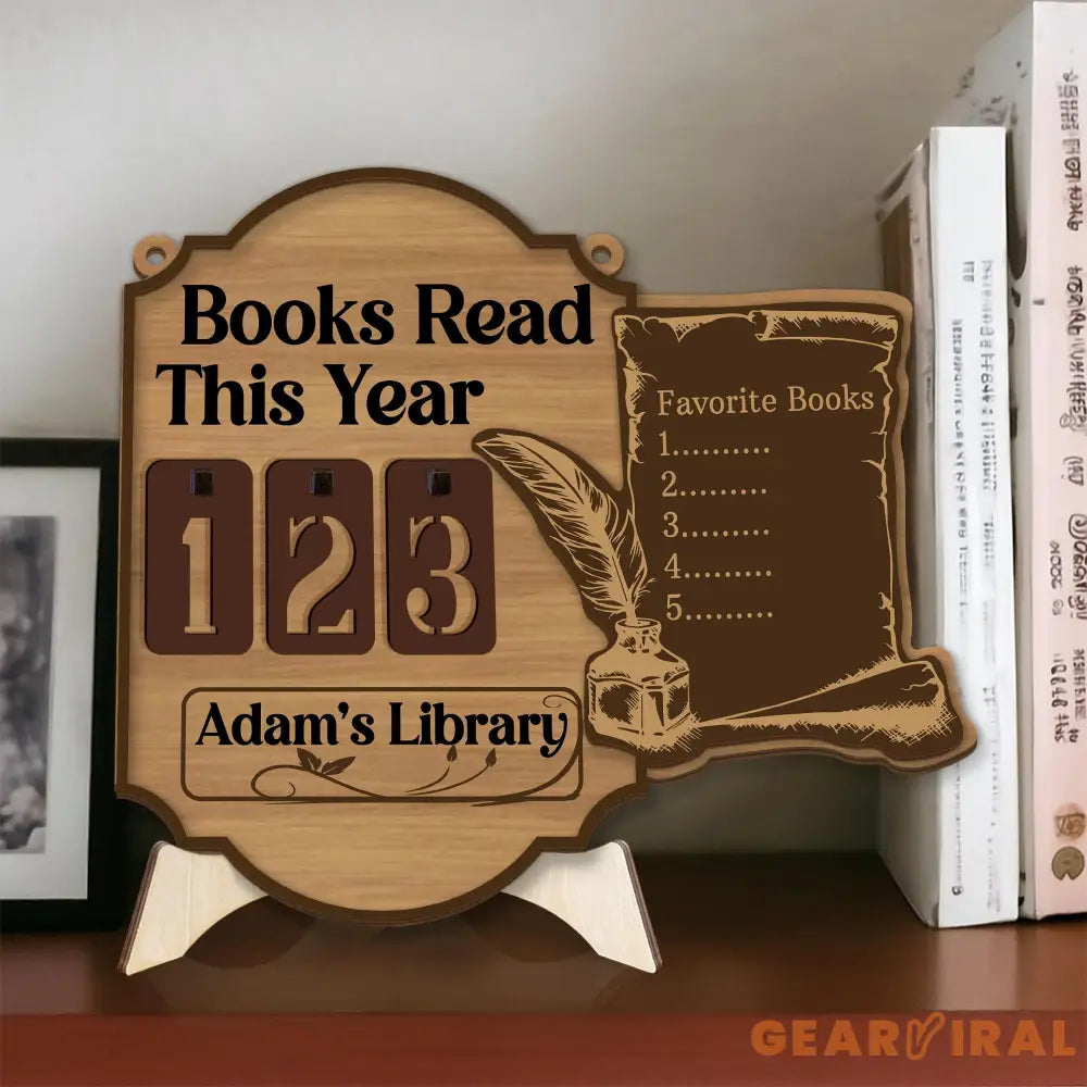 Personalized Book Holder - Book Tracker, Books Read This Year Counter, Book Display, TBR, Gift for Readers, Book Lover Gift, Bookshelf Decor
