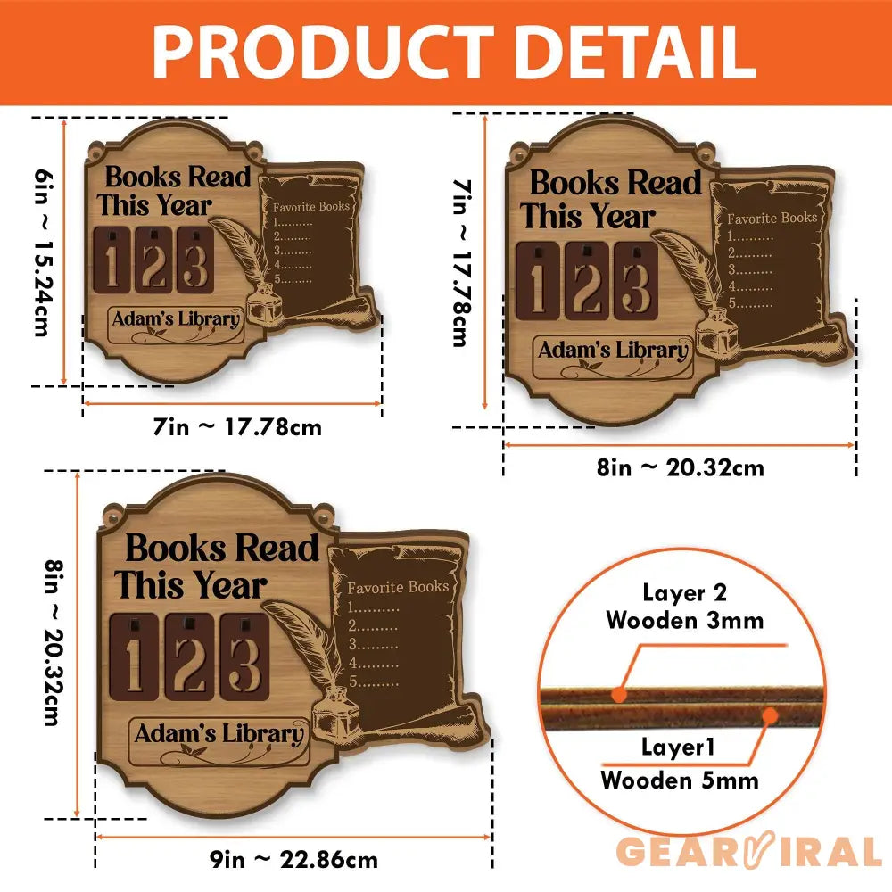 Personalized Book Holder - Book Tracker, Books Read This Year Counter, Book Display, TBR, Gift for Readers, Book Lover Gift, Bookshelf Decor