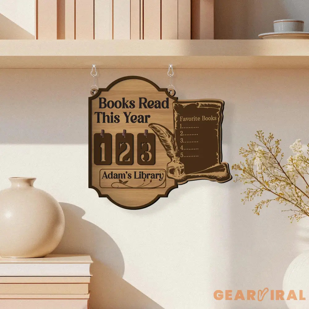 Personalized Book Holder - Book Tracker, Books Read This Year Counter, Book Display, TBR, Gift for Readers, Book Lover Gift, Bookshelf Decor