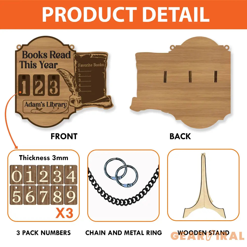 Personalized Book Holder - Book Tracker, Books Read This Year Counter, Book Display, TBR, Gift for Readers, Book Lover Gift, Bookshelf Decor