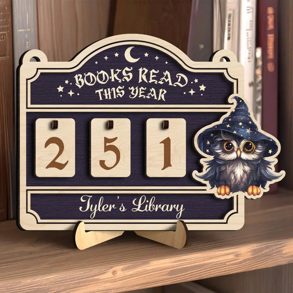 Personalized Books Read This Year Owl Counter, Book Read Tracker ,Bookshelf Decor,Book End,Reader Gift,Book Lover,Gift,Bookish Gift