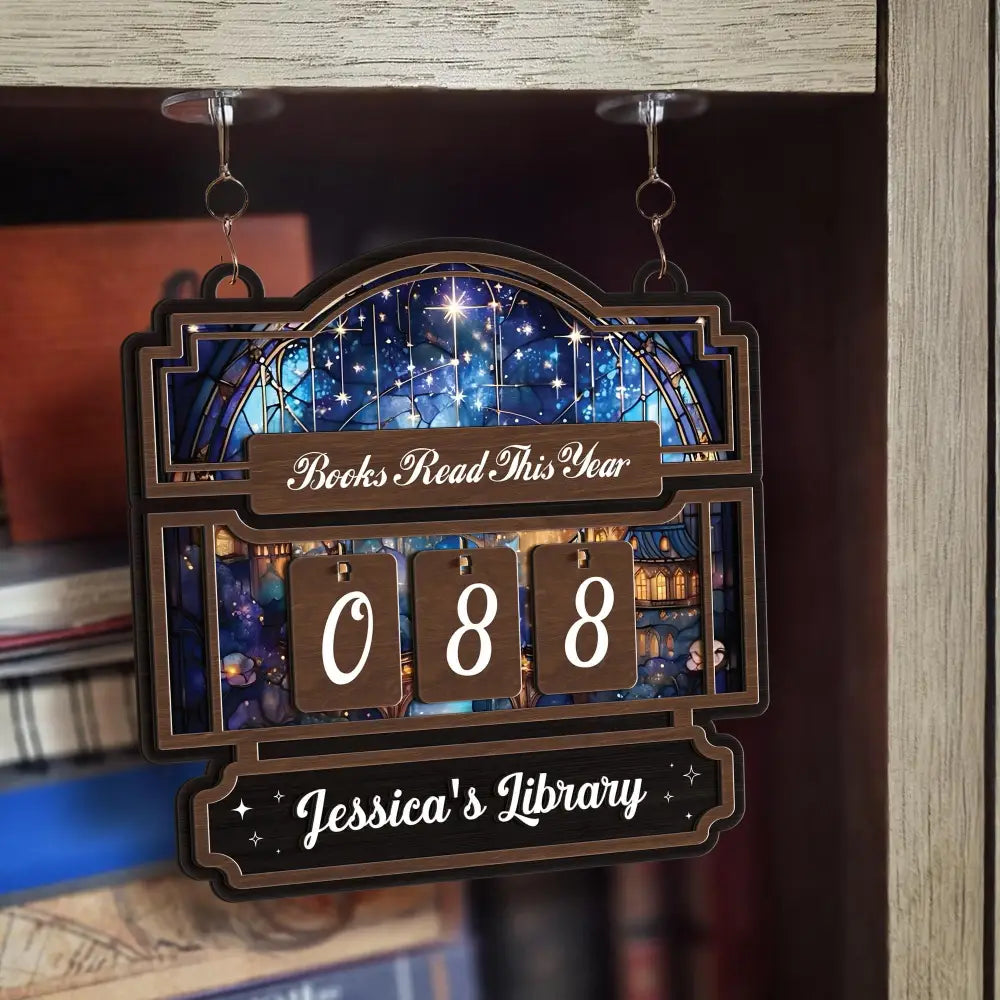 Personalized Books Read This Year Sign, Custom Reading Tracker, Magical Library Book Count Hanging Display for Home Library Classroom