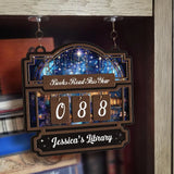 Personalized Books Read This Year Sign, Custom Reading Tracker, Magical Library Book Count Hanging Display for Home Library Classroom