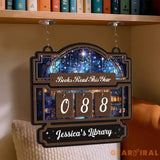 Personalized Books Read This Year Sign, Custom Reading Tracker, Magical Library Book Count Hanging Display for Home Library Classroom