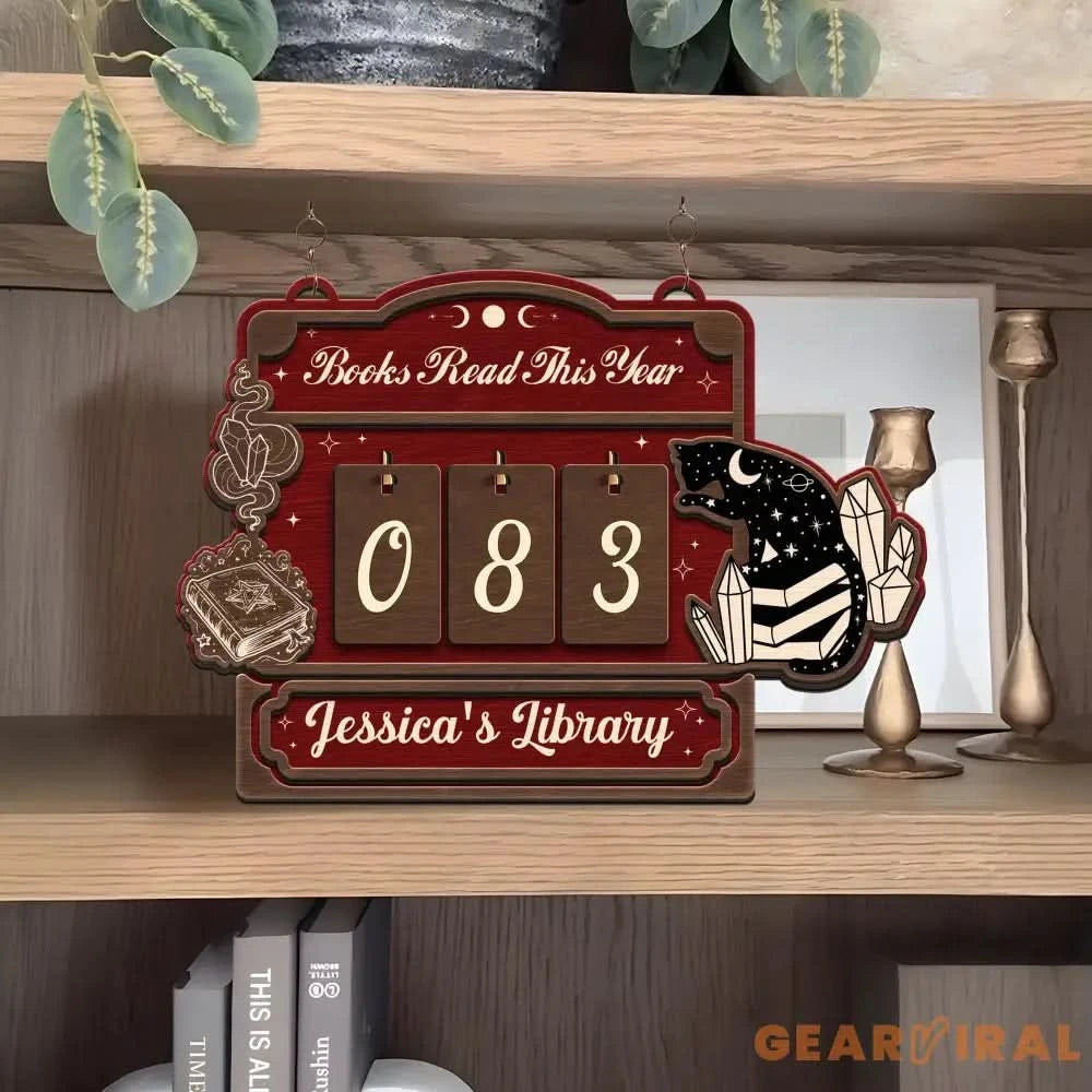 Personalized Books Read This Year, Books Read Tracker, Bookshelf Counter, Bookish Decor, Bookish Gift, Gift for Readers, Book Lovers Gifts.