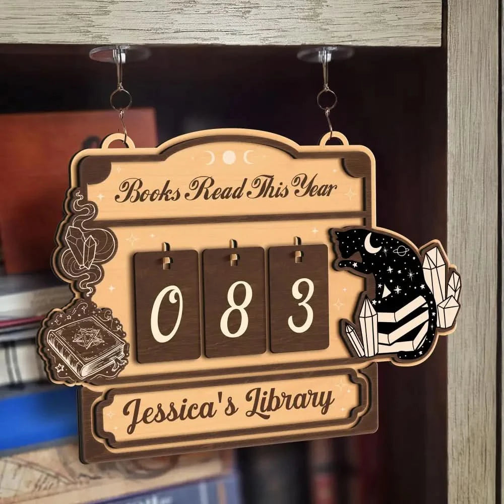 Personalized Books Read This Year, Books Read Tracker, Bookshelf Counter, Bookish Decor, Bookish Gift, Gift for Readers, Book Lovers Gifts.