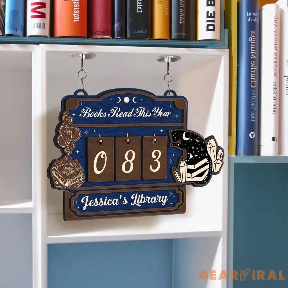 Personalized Books Read This Year, Books Read Tracker, Bookshelf Counter, Bookish Decor, Bookish Gift, Gift for Readers, Book Lovers Gifts.