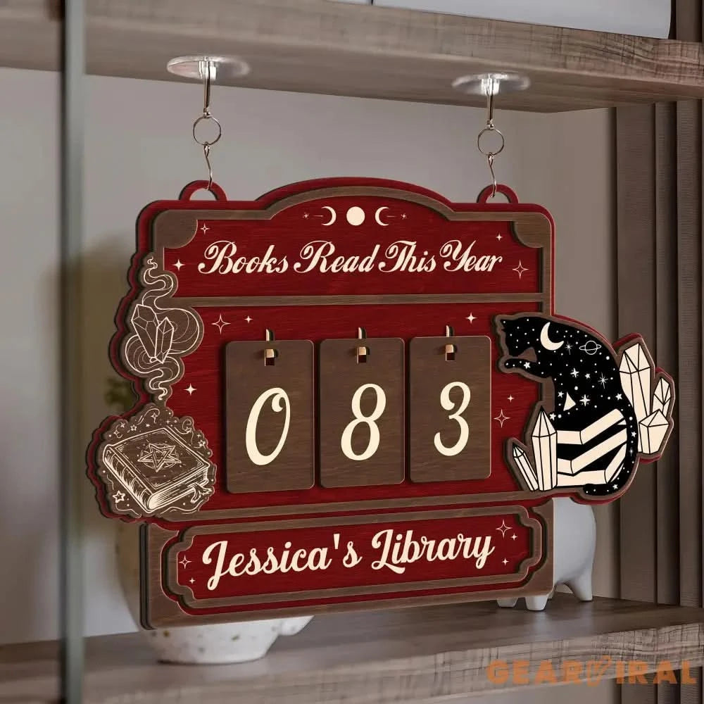 Personalized Books Read This Year, Books Read Tracker, Bookshelf Counter, Bookish Decor, Bookish Gift, Gift for Readers, Book Lovers Gifts.