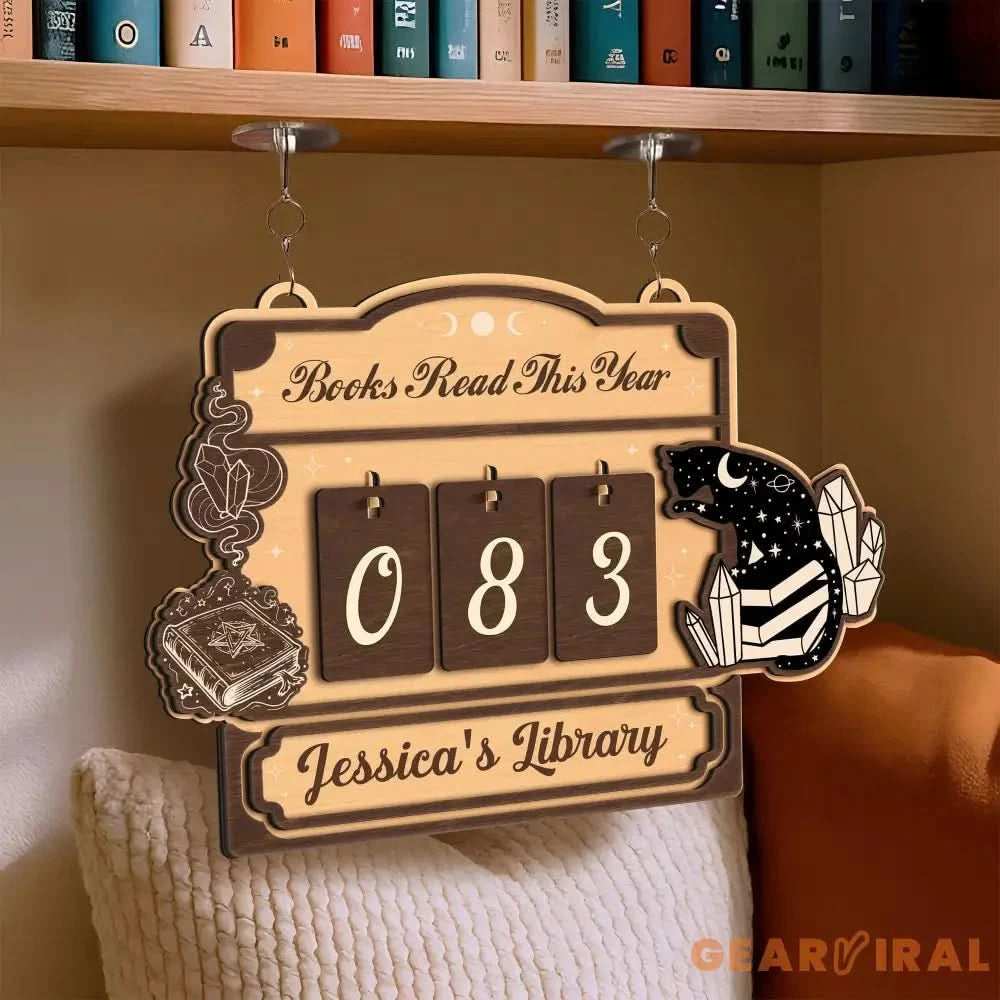 Personalized Books Read This Year, Books Read Tracker, Bookshelf Counter, Bookish Decor, Bookish Gift, Gift for Readers, Book Lovers Gifts.
