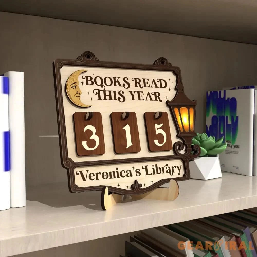 Personalized Books Read Tracker,Book Tracker,Books Read This Year Counter, Bookshelf Decor,Bookish Gift,Gift for Readers,Book Lover,Book End