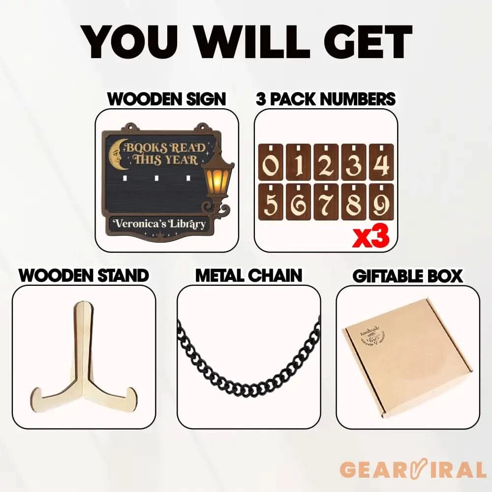 Personalized Books Read Tracker,Book Tracker,Books Read This Year Counter, Bookshelf Decor,Bookish Gift,Gift for Readers,Book Lover,Book End