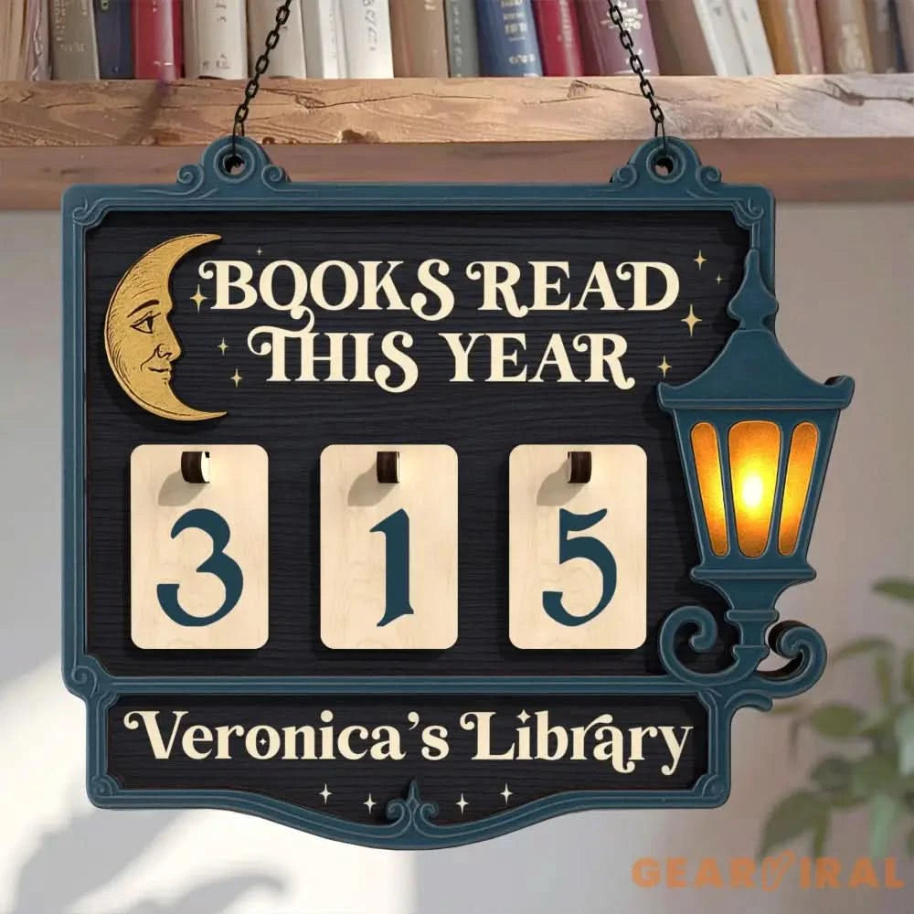 Personalized Books Read Tracker,Book Tracker,Books Read This Year Counter, Bookshelf Decor,Bookish Gift,Gift for Readers,Book Lover,Book End