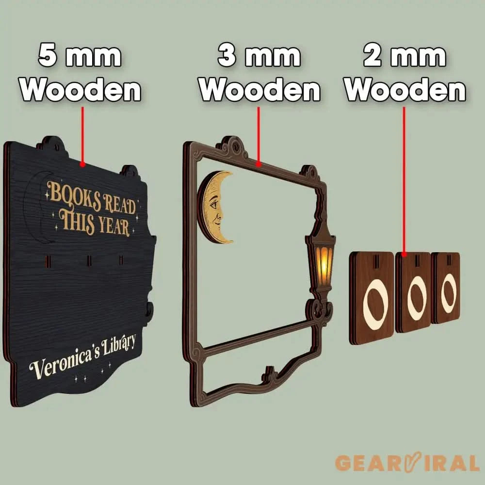 Personalized Books Read Tracker,Book Tracker,Books Read This Year Counter, Bookshelf Decor,Bookish Gift,Gift for Readers,Book Lover,Book End