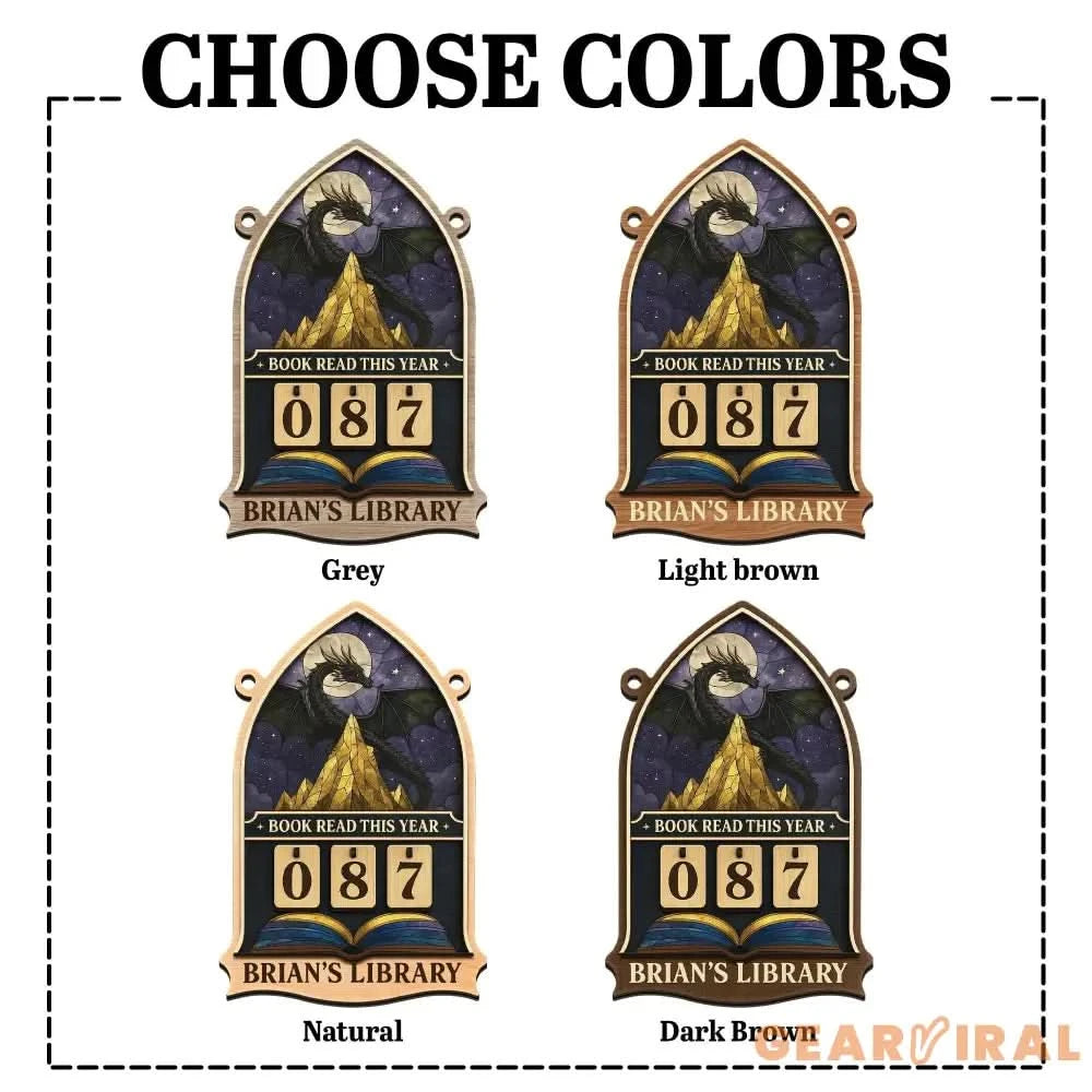 Personalized Books Read Tracker, Dragon Books Read This Year, Bookish Decor, Custom Reader Gift, Birthday Gift for Book Lover