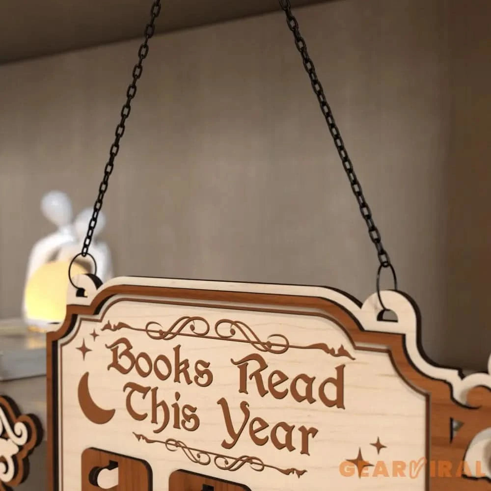 Personalized Books Read Tracker, Books Read This Year, Bookish Gift, Gift for Readers, Book Lovers Gift, Bookshelf Counter Wooden Decor