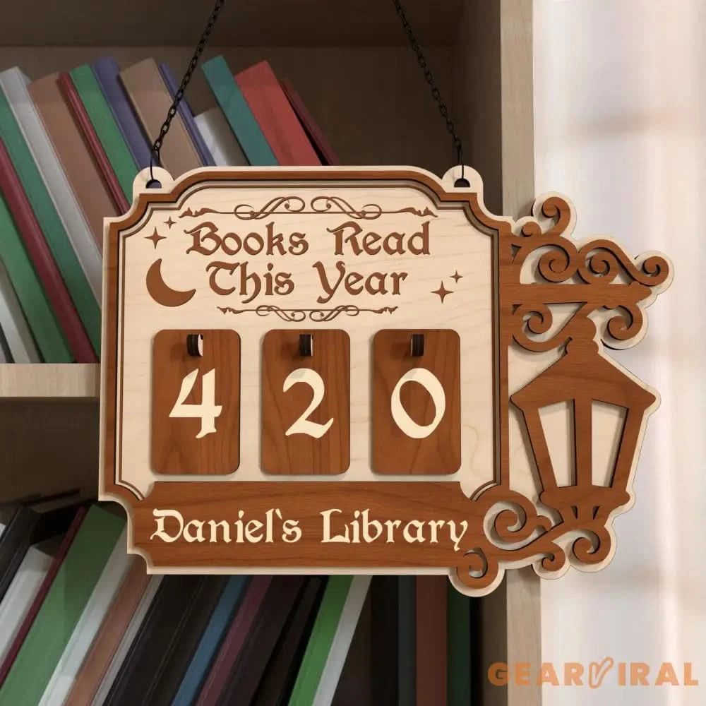 Personalized Books Read Tracker, Books Read This Year, Bookish Gift, Gift for Readers, Book Lovers Gift, Bookshelf Counter Wooden Decor